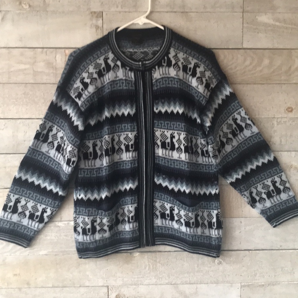 Ultra soft blue tones Alpaca zip cardigan